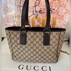 GUCCI Vintage GG Canvas Tote Bag